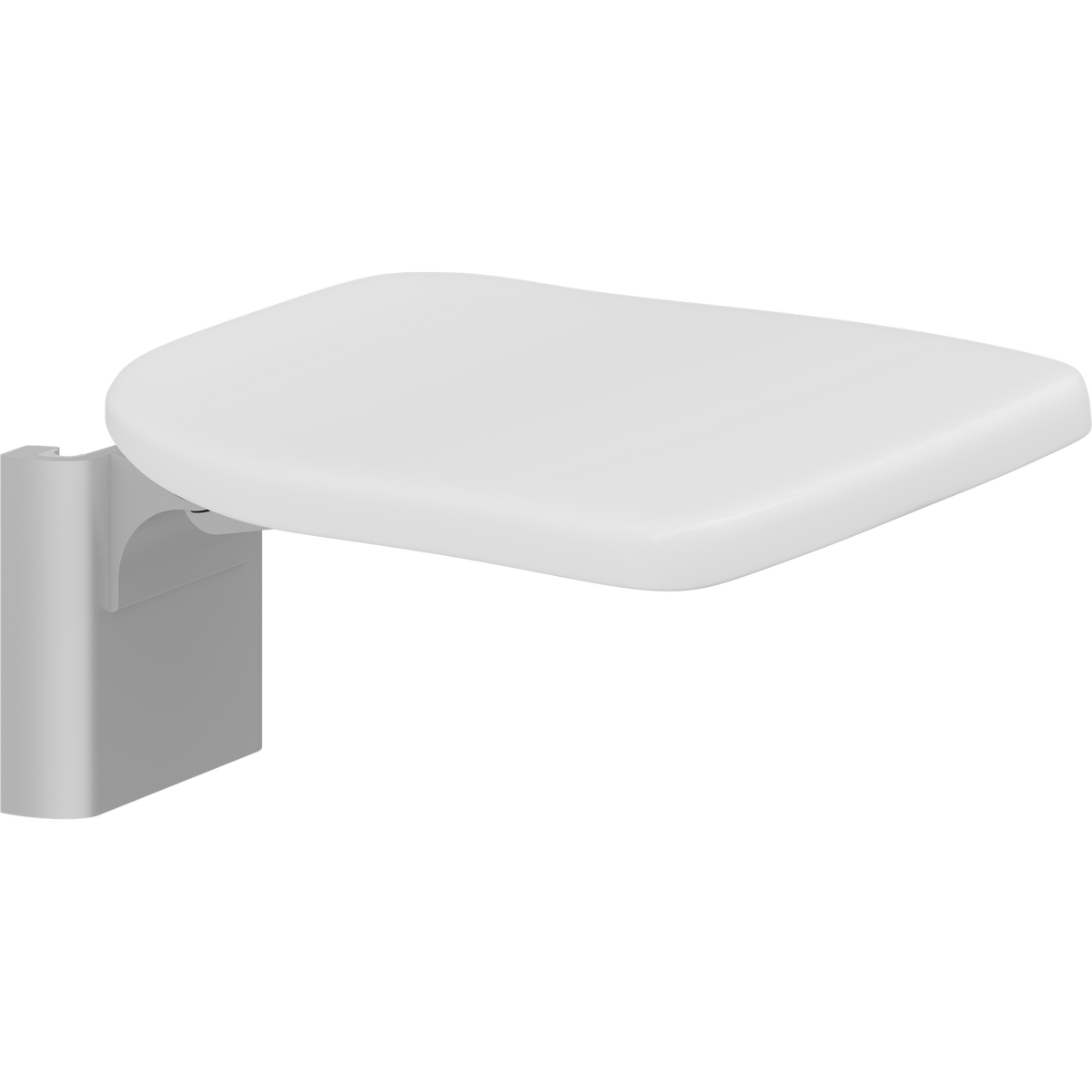 Pressalit PLUS folding seat – Height Adjustable, for Vertical Wall Track, White