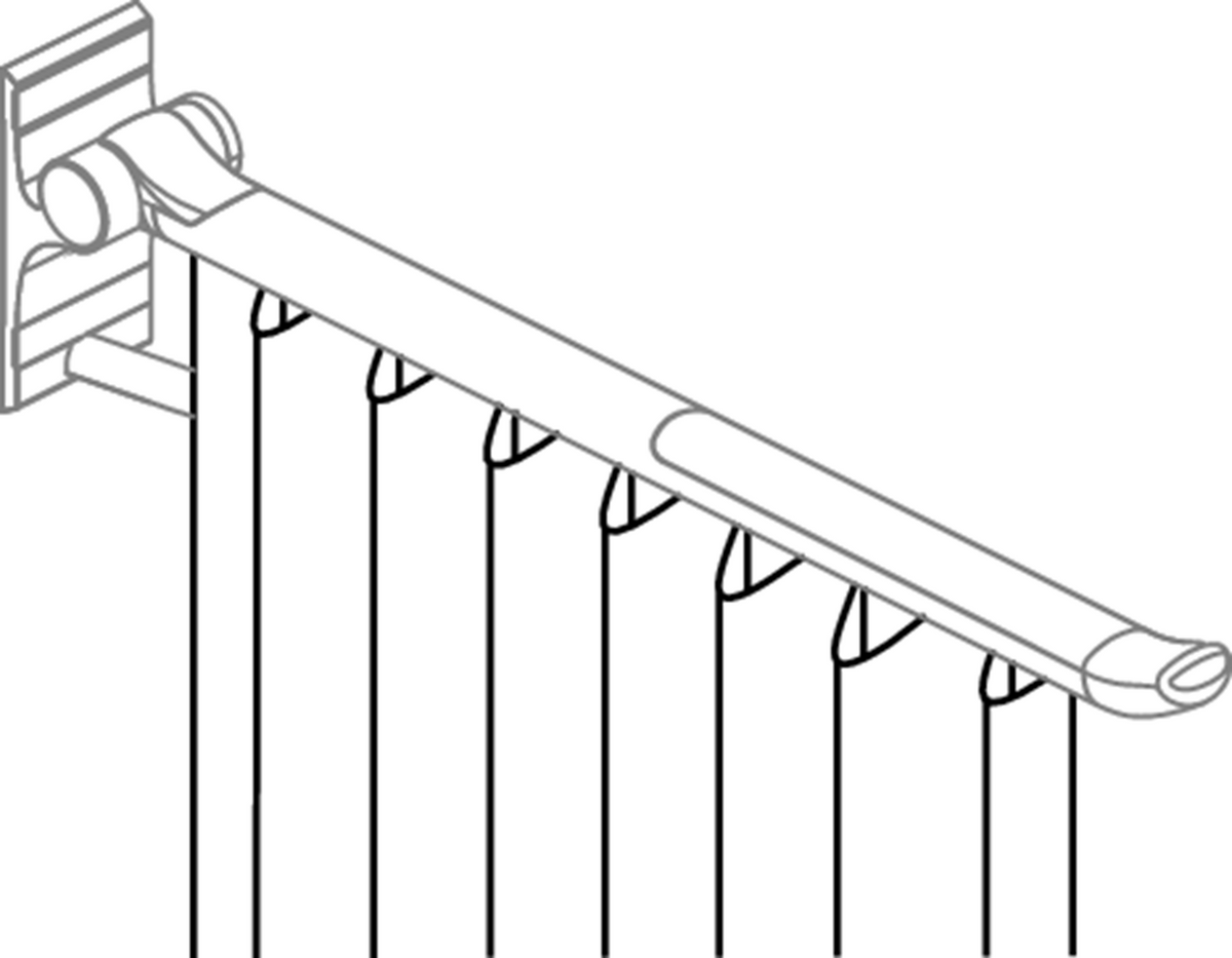 Pressalit R9311000 shower curtain dimensioned drawing