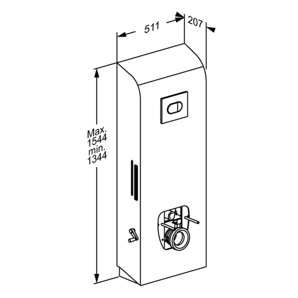 Pressalit SELECT TL3 manual dimensions drawing