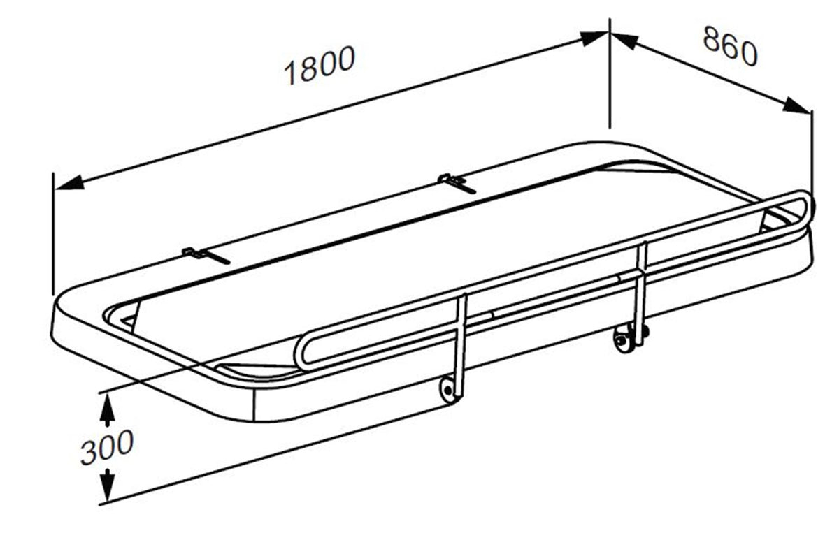 Pressalit SCT 2000 / 2100 fixed height dimension drawing