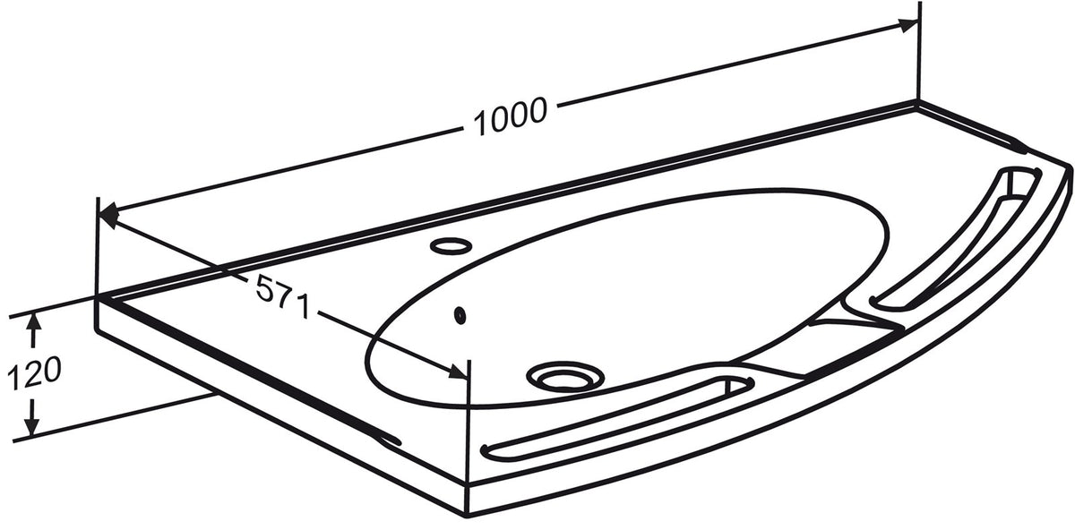 Pressalit MATRIX ANGLE wash basin dimension drawing