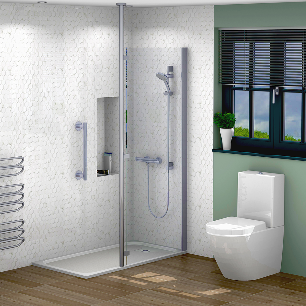 AKW Opulence Floor to Ceiling Shower Screen Grab Pole 2500mm