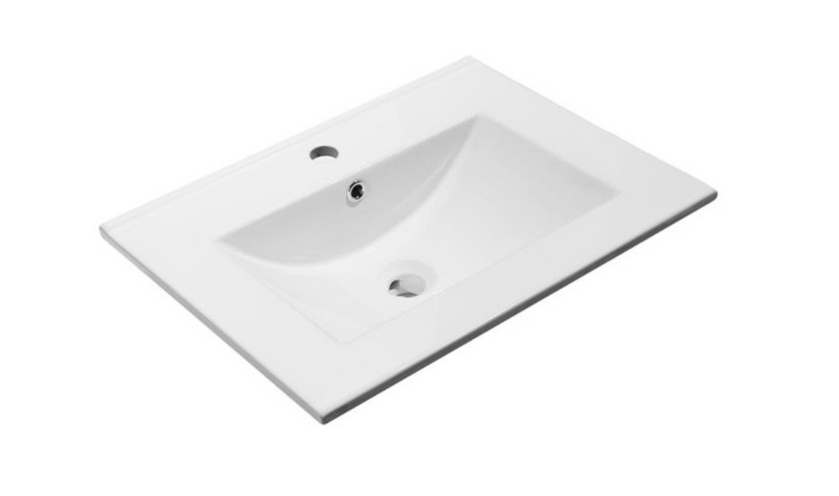Kartell K-VIT City 600mm Floor Standing Unit With Ceramic Basin - Storm Grey Gloss (FUR710CI-FUR057PU)