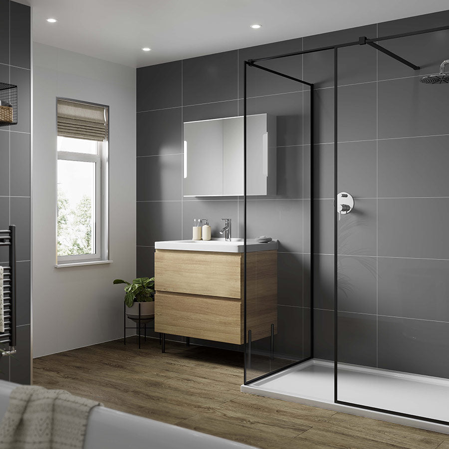 Multipanel Tile Dust Grey Large Tile Bathroom Wall Panel 2400 x 598mm – Matt, photo 2