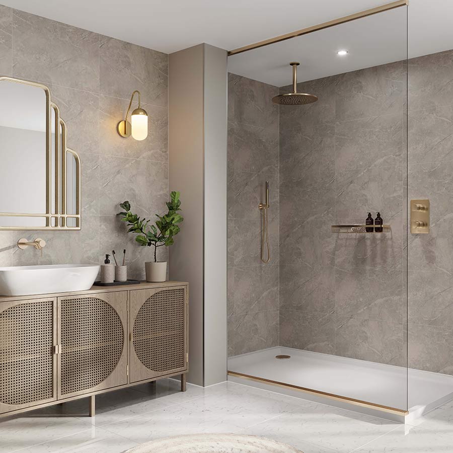 Multipanel Tile Valmasino Marble Large Tile Bathroom Wall Panel 2400 x 598mm – Matt, photo 3