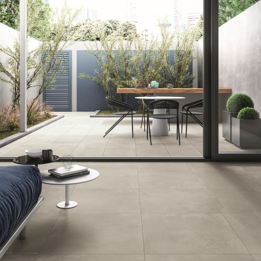 Gulfport Light Grey Concrete Effect Matt Porcelain Wall & Floor Tile 600x600mm