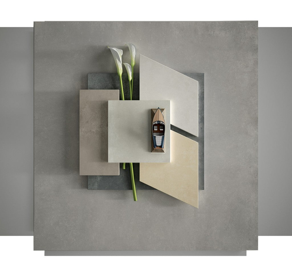 Gulfport Light Grey Concrete Effect Matt Porcelain Wall & Floor Tile 600x600mm, view 3