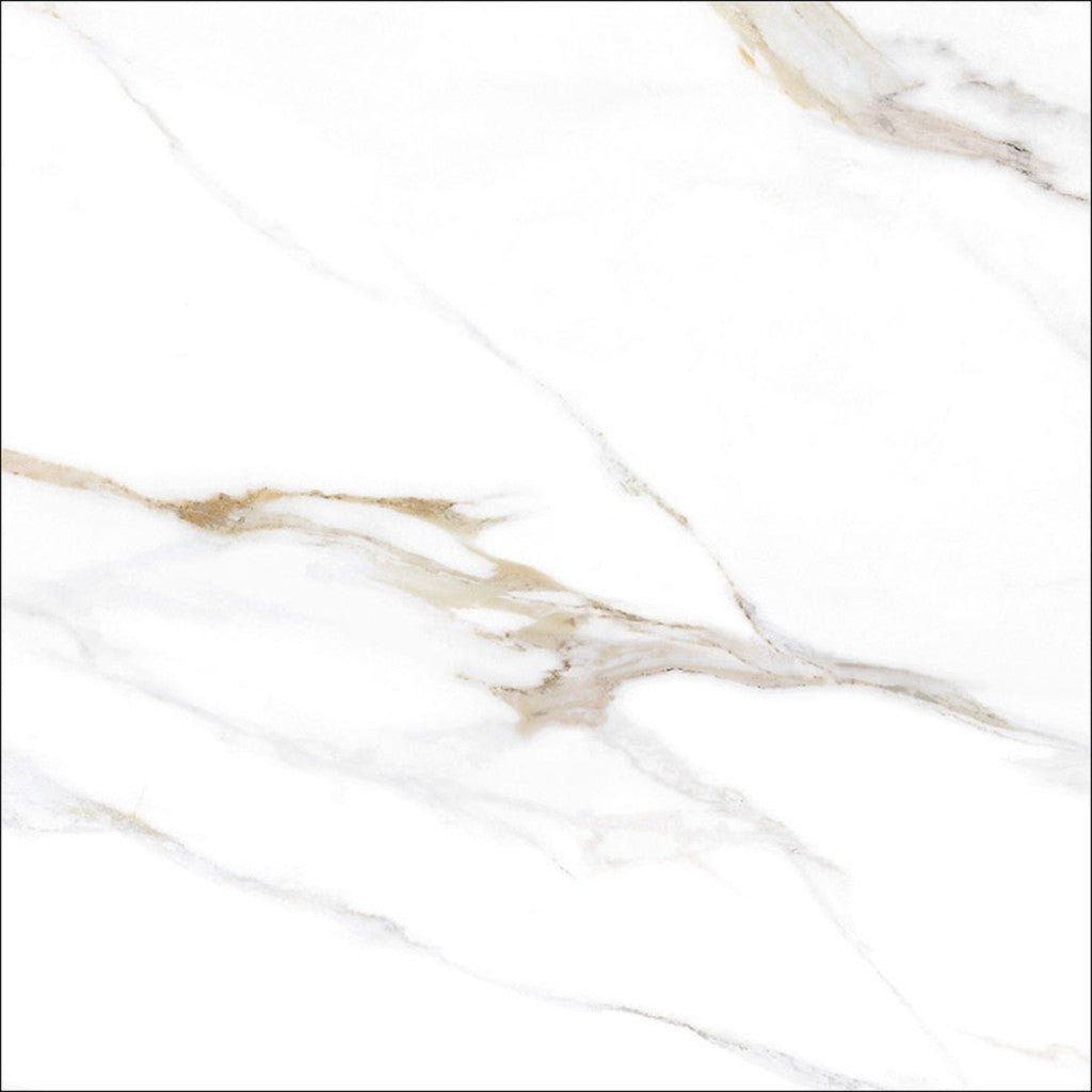 Hatteras Calacatta Gold marble effect matt porcelain wall and floor tile 600x600mm