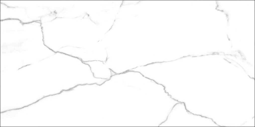 Hatteras White polished porcelain 600x1200mm tile, detail of grey marble veining