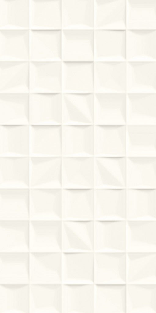 Hilton Head White Rise relief matt ceramic decor wall tile 300x600mm