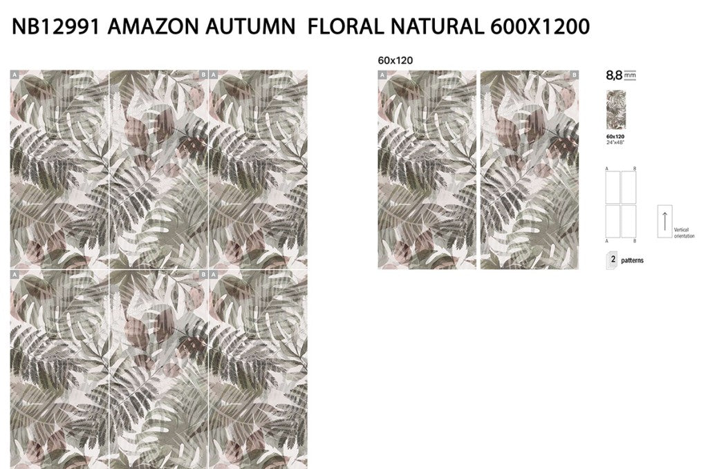 Hyannis Autumn satin porcelain wall tile detail