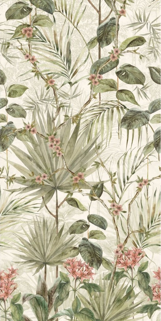 Hyannis Jungle mural panels in a room setting