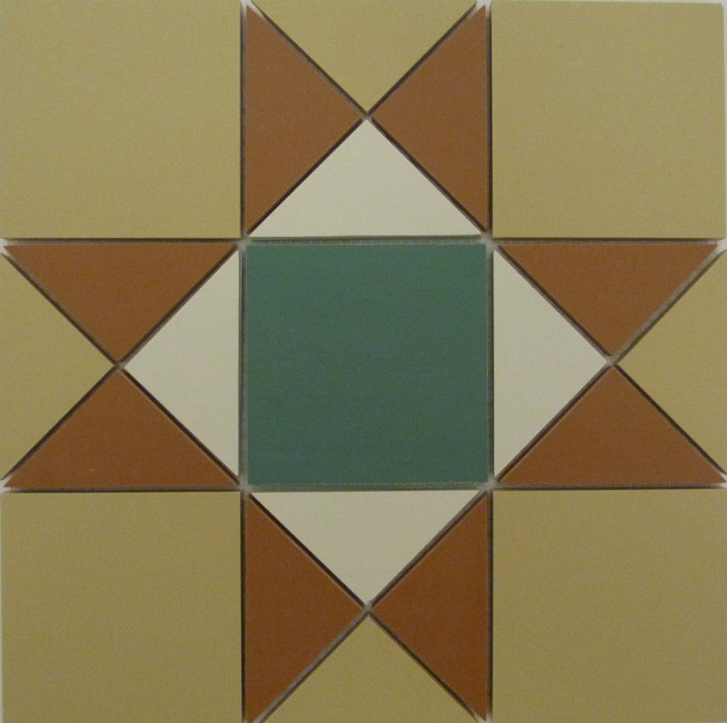 Jekyll beige Victorian pattern matt porcelain floor tile sheet 285x285mm