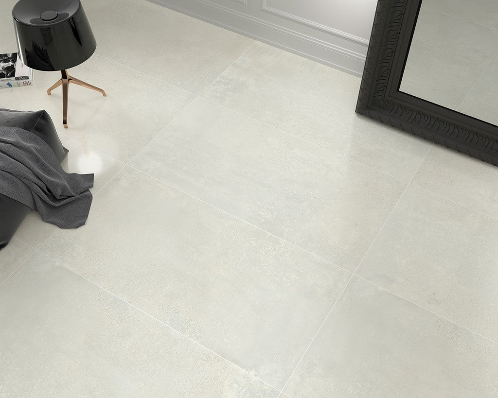 Kennebunk White Metallic Satin Porcelain Wall & Floor Tile 600x1200mm, view 2
