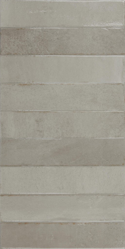 La Jolla fog grey brick effect porcelain tile 300x600mm face