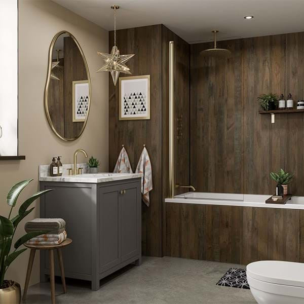 Multipanel Linda Barker Salvaged Planked Elm Bathroom Wall Panel – Textured Matt, photo 6