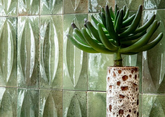 Nantucket Green Eye Decor gloss porcelain wall and floor brick tile 75x200mm – image 2