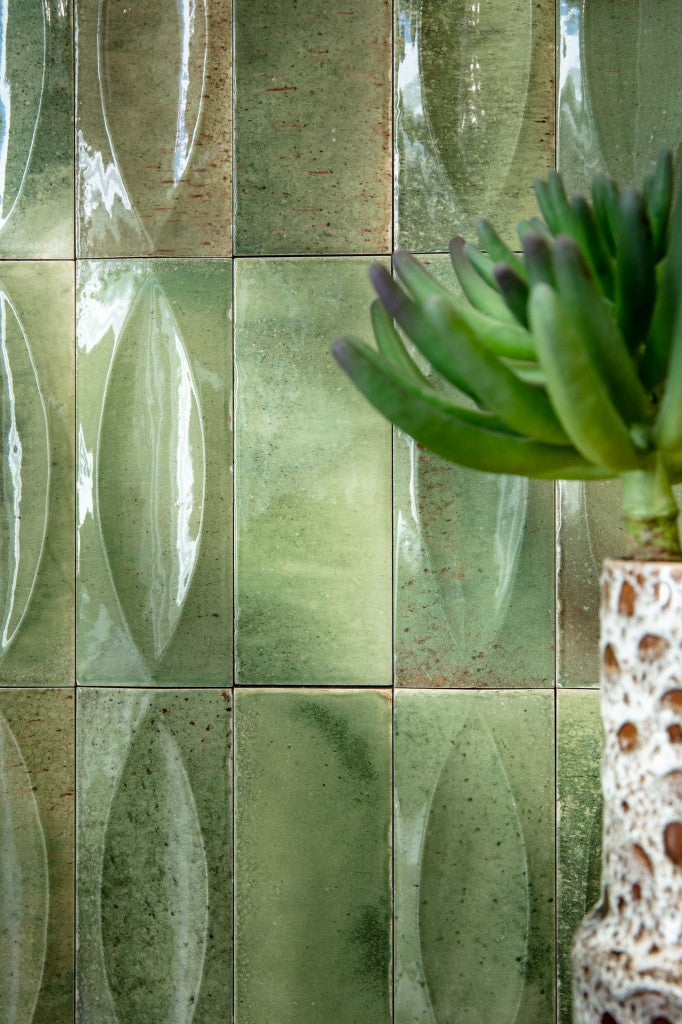 Nantucket Green Eye Decor gloss porcelain wall and floor brick tile 75x200mm – image 5