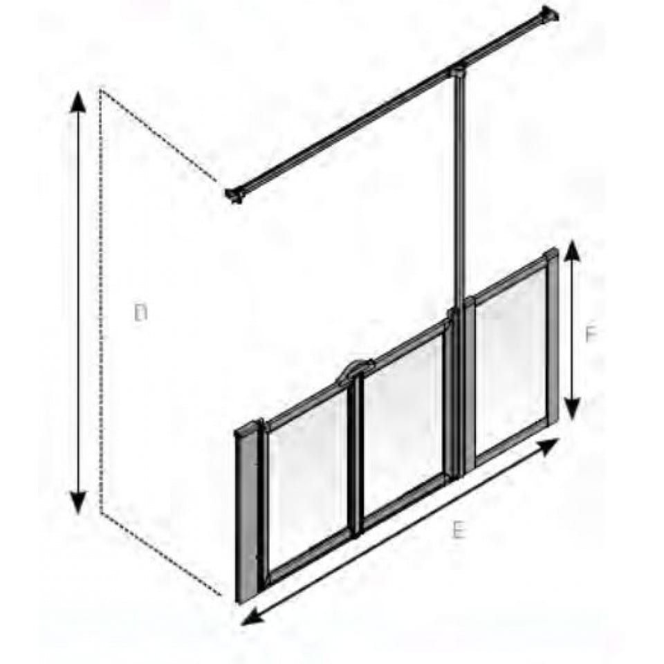 AKW Silverdale Option TT Half Height Carer Shower Screen Set for Shower Trays
