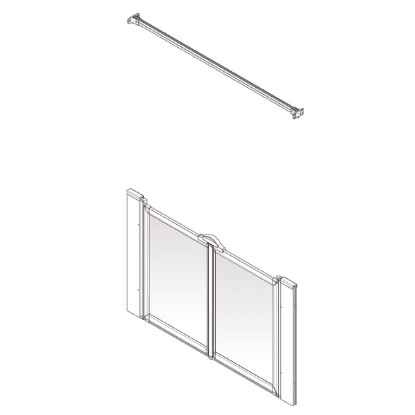 AKW Option M Half Height Carer Shower Screen Set for Shower Trays