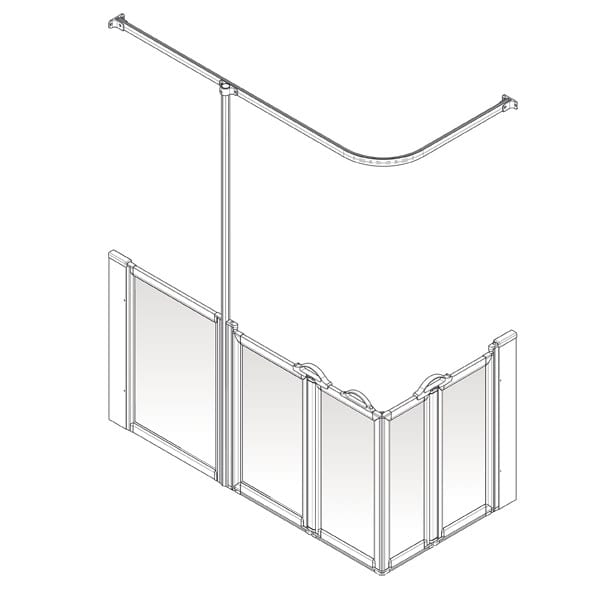 AKW Option X Half Height Carer Shower Screen Set for Shower Trays