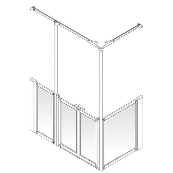 AKW Option Y Half Height Carer Shower Screen Set for Shower Trays