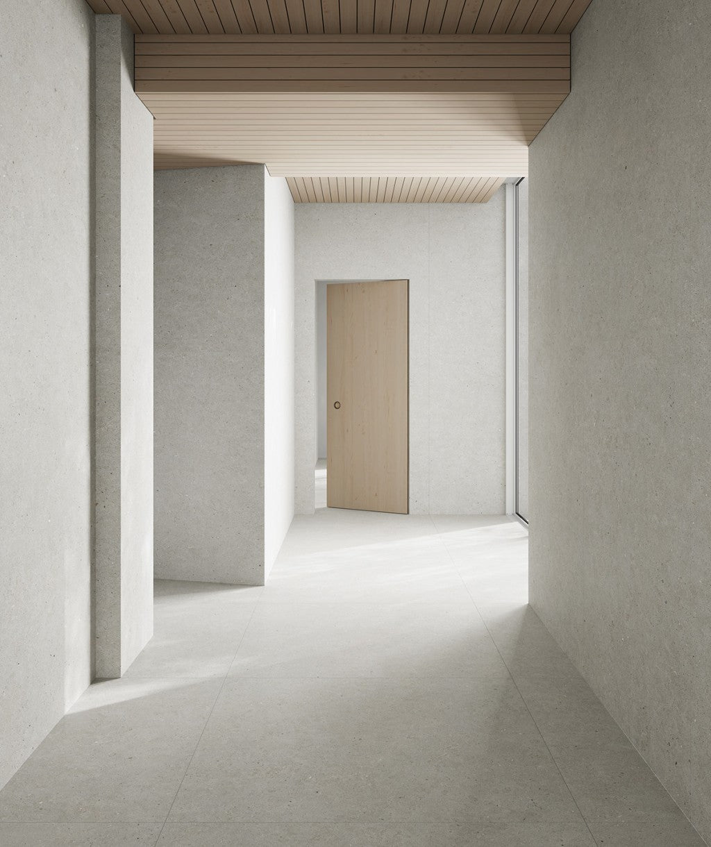 Savannah light grey stone effect matt porcelain wall and floor tile 1200x1200mm