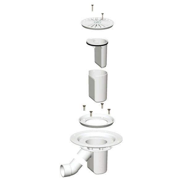 AKW TF75 Tuff Form Gravity Waste for Vinyl Floors – Bottom Outlet or Grey Horizontal Outlet, photo 3