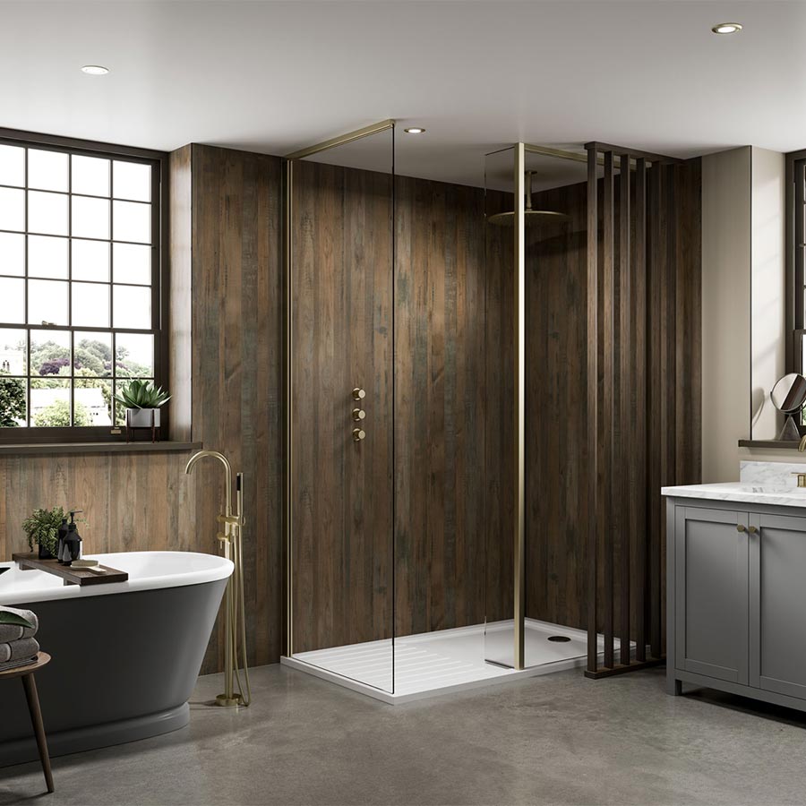 Multipanel Linda Barker Salvaged Planked Elm Bathroom Wall Panel – Textured Matt, photo 3