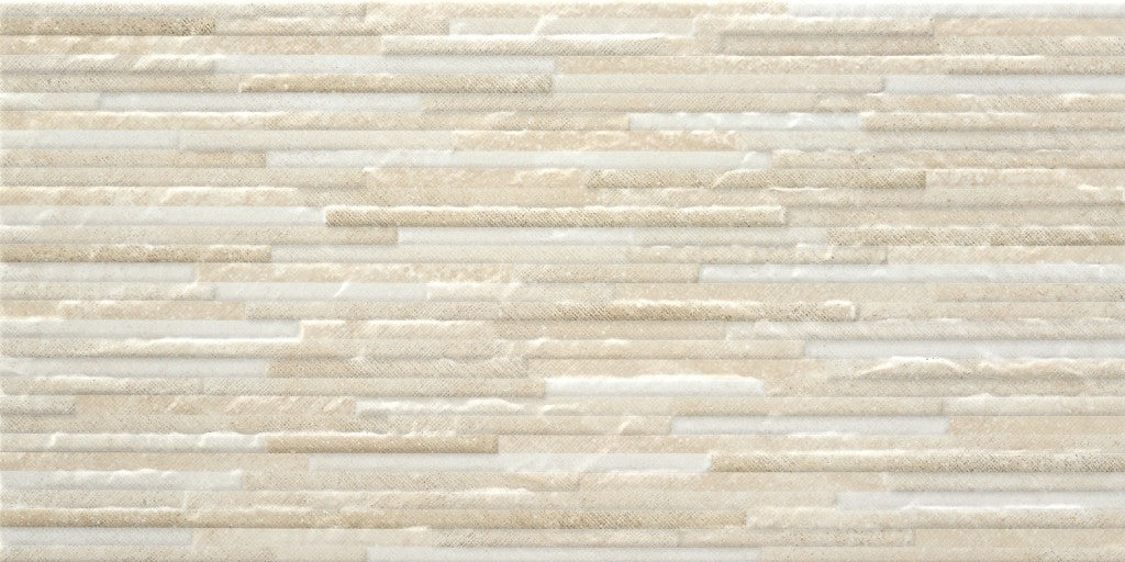Westerly Bone stone effect split face decor matt ceramic wall tile 300x600mm