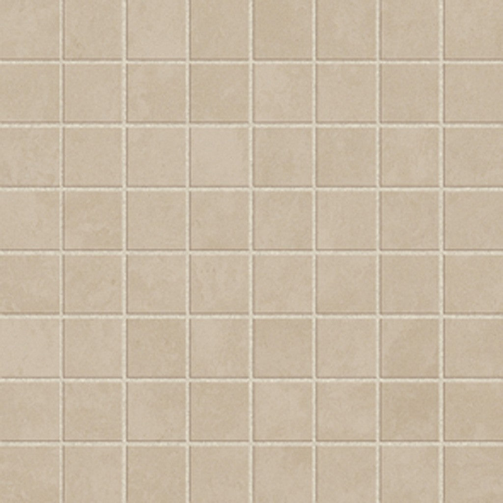 Wilmington cream matt porcelain mosaic sheet, 35x35mm chips on a 300x300mm mesh, for walls and floors
