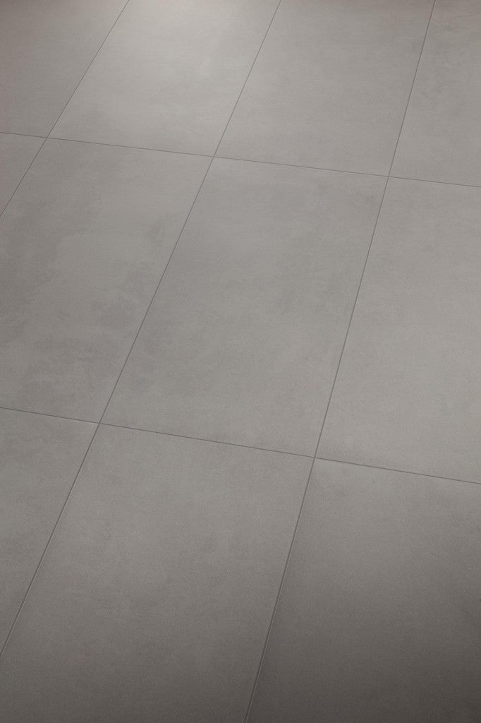 Wilmington grey plain matt porcelain wall & floor tile, 600x1200mm