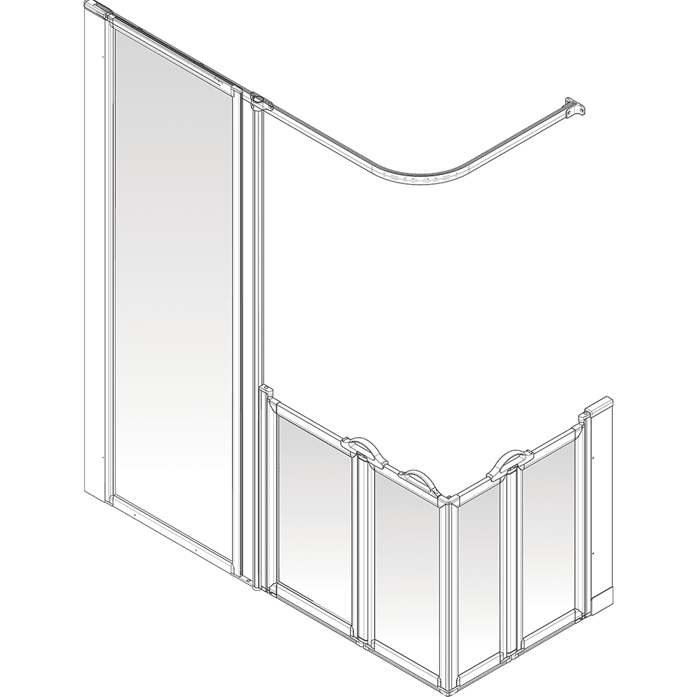 AKW Option XF Half Height Carer Shower Screen Set for Shower Trays, photo 3