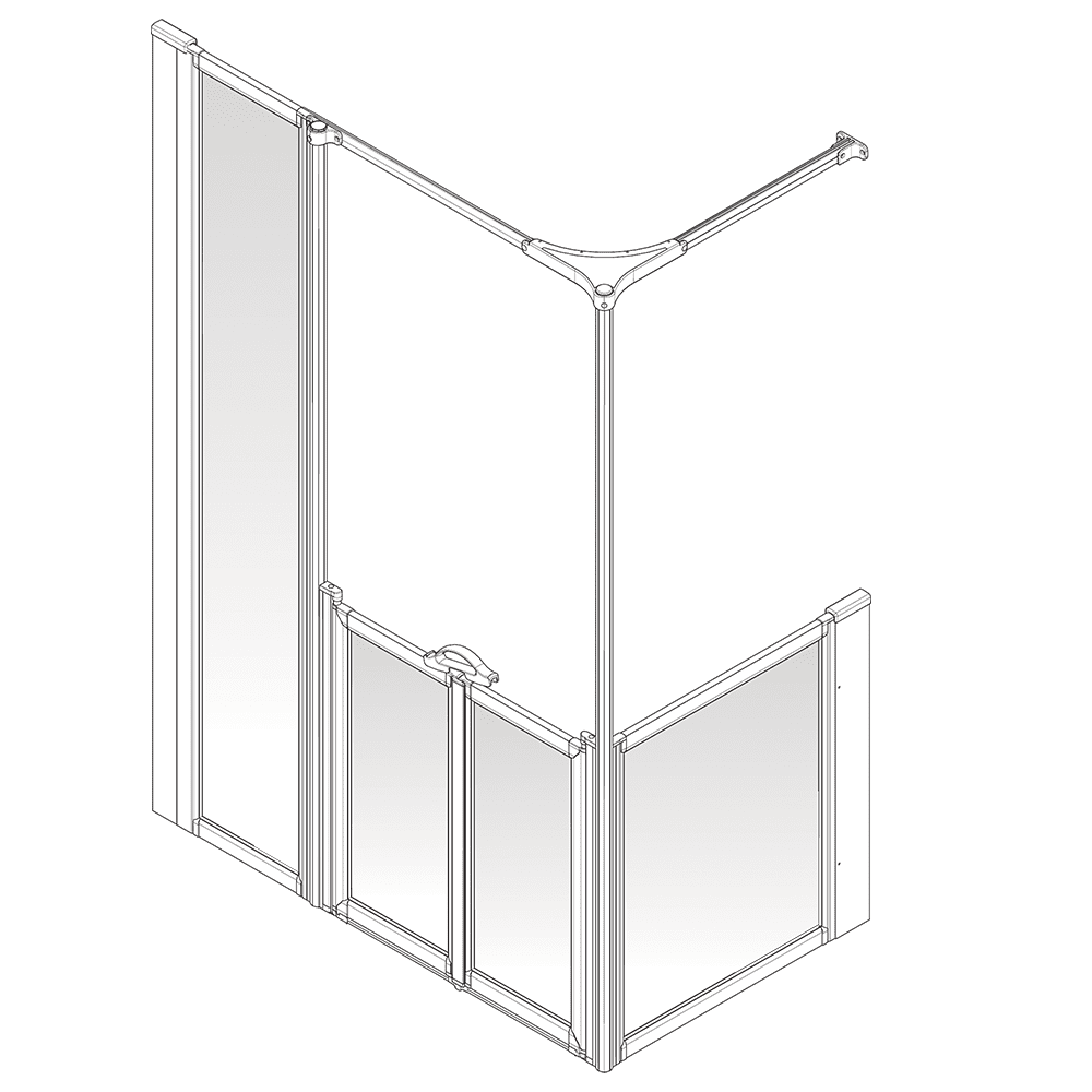 AKW Option XF Half Height Carer Shower Screen Set for Shower Trays, photo 2