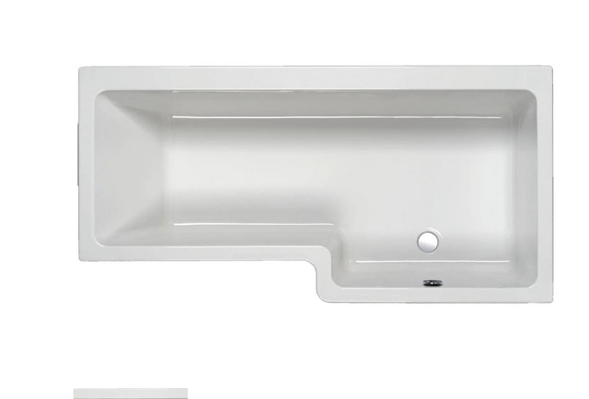 Carron Quantum L Shaped Shower Bath 1500x700(850)mm Right Hand - White Gloss (02175)