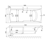 Carron Axis 1650x700mm Single Ended Bath - White Gloss (02585)