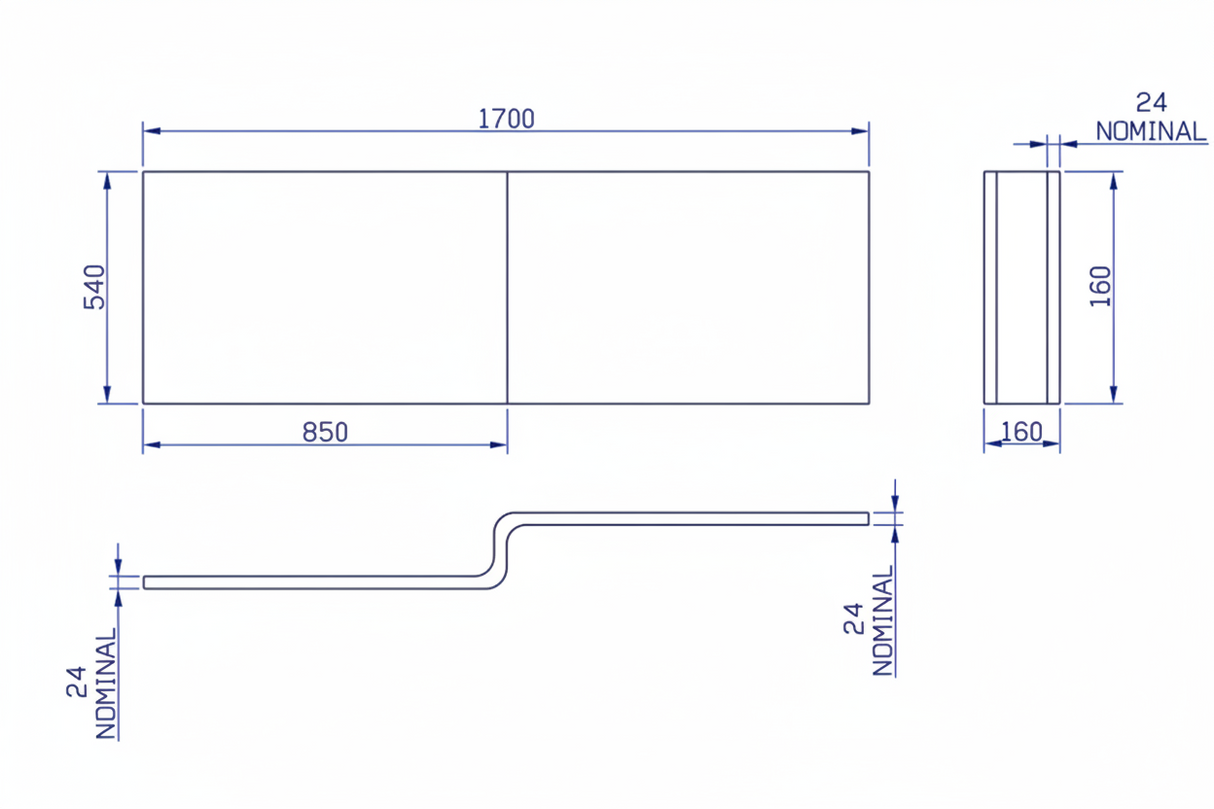 Carron Quantum Shower Bath 1700mm Front Panel - White Gloss (02326)