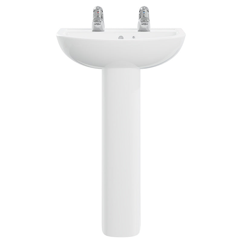 AKW Navlin Wash Basin Pack with Pedestal & Lever Taps, photo 2