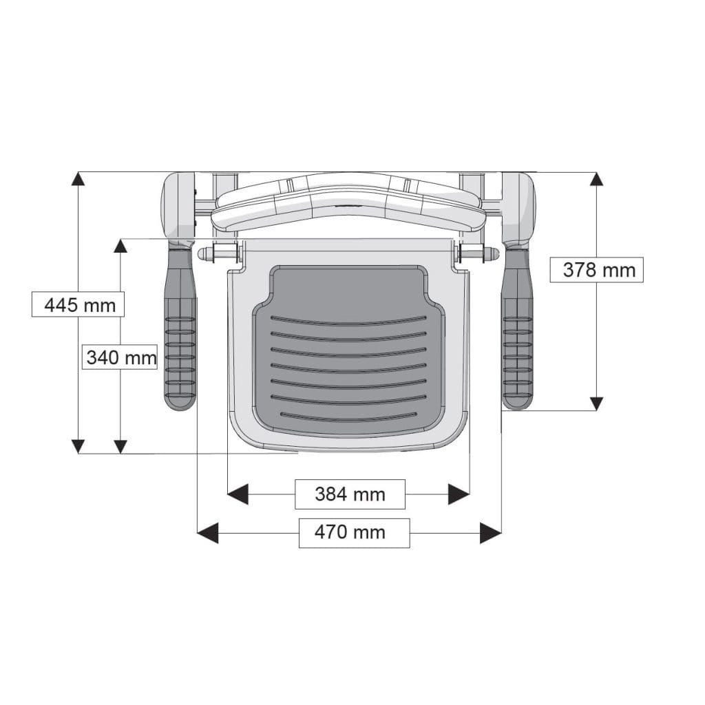 AKW 1000 Series Fold Up Shower Seat with Back & Arms – Choice of Padding, photo 4