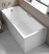 Carron Integra 1700x750mm Single Ended Carronite Bath with Twin Grips- White Gloss (02172)