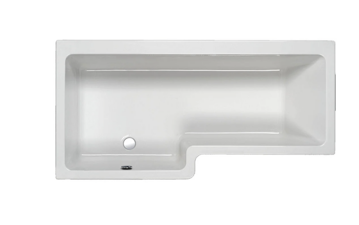 Carron Quantum L Shaped Shower Bath 1500x700(850)mm Left Hand - White Gloss (02173)