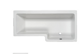 Carron Quantum L Shaped Shower Bath 1500x700(850)mm Right Hand Carronite - White Gloss (02176)