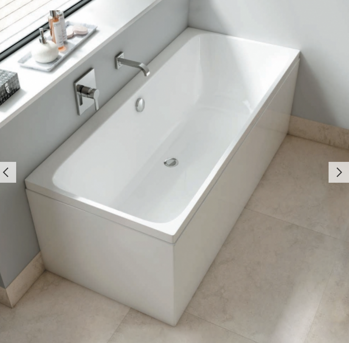 Carron Profile 1600x700mm Double Ended Bath Carronite - White Gloss (02200)