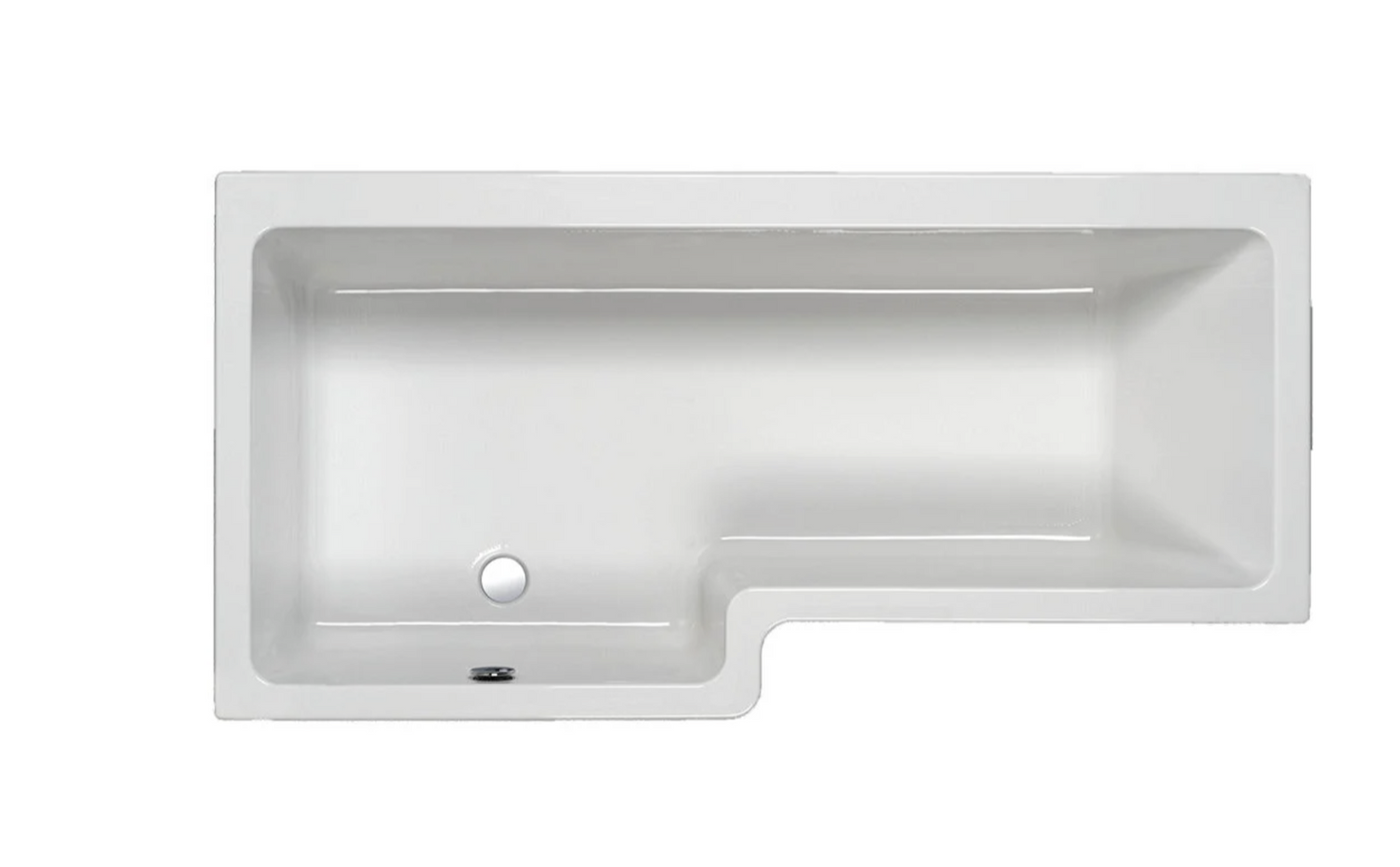 Carron Quantum L Shaped Shower Bath 1700x700(850)mm Left Hand Carronite - White Gloss (02206)