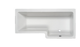 Carron Quantum L Shaped Shower Bath 1700x700(850)mm Right Hand Carronite - White Gloss (02208)