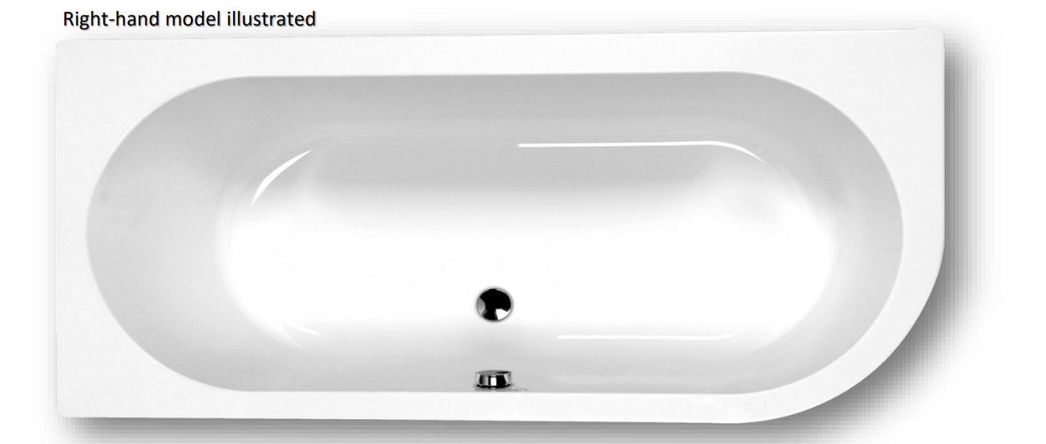 Carron Status 1600x725mm Right Hand Bath Carronite - White Gloss (02212)