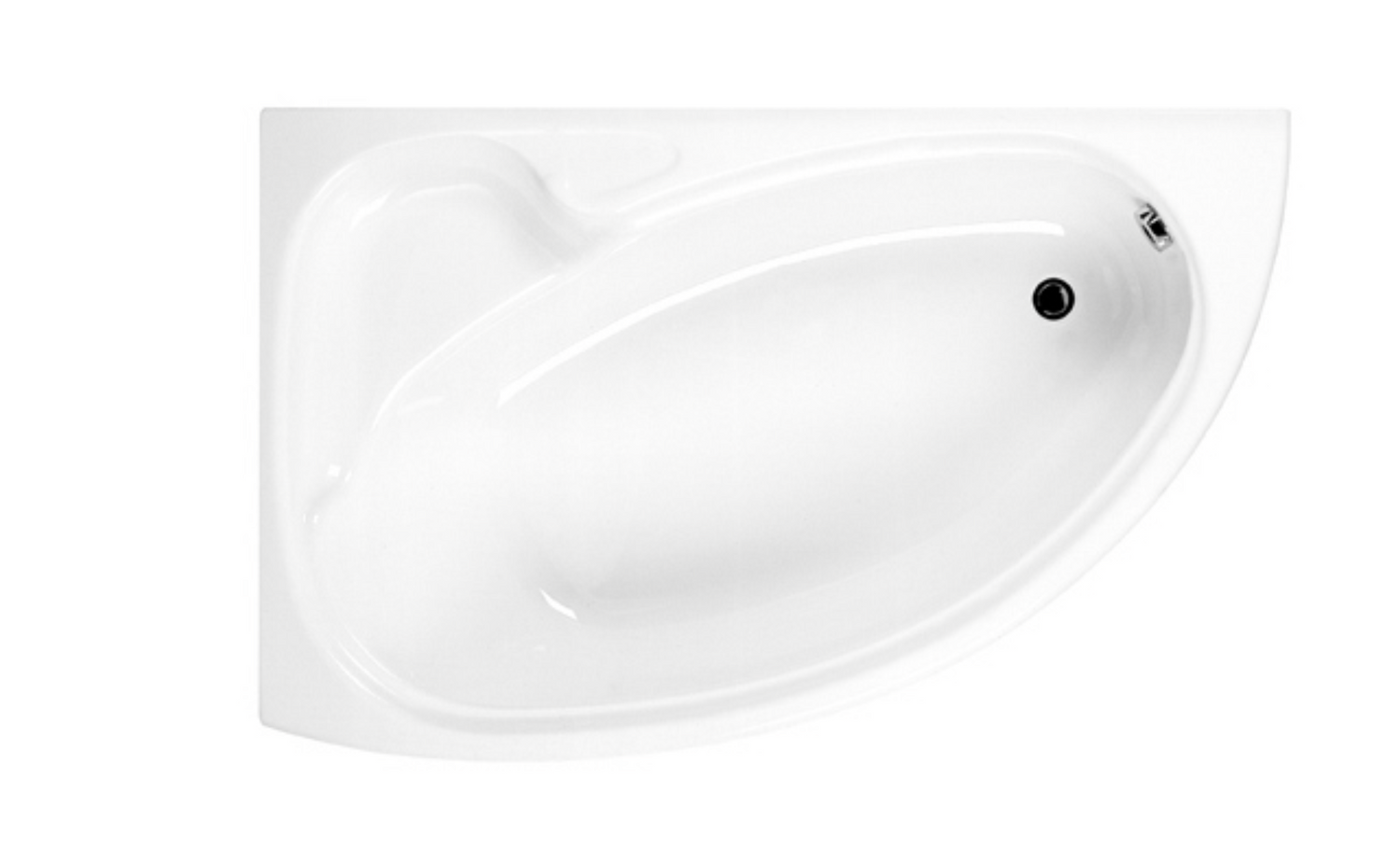 Carron Dove 1550x950mm Corner Bath Right Hand Carronite - White Gloss (02235)