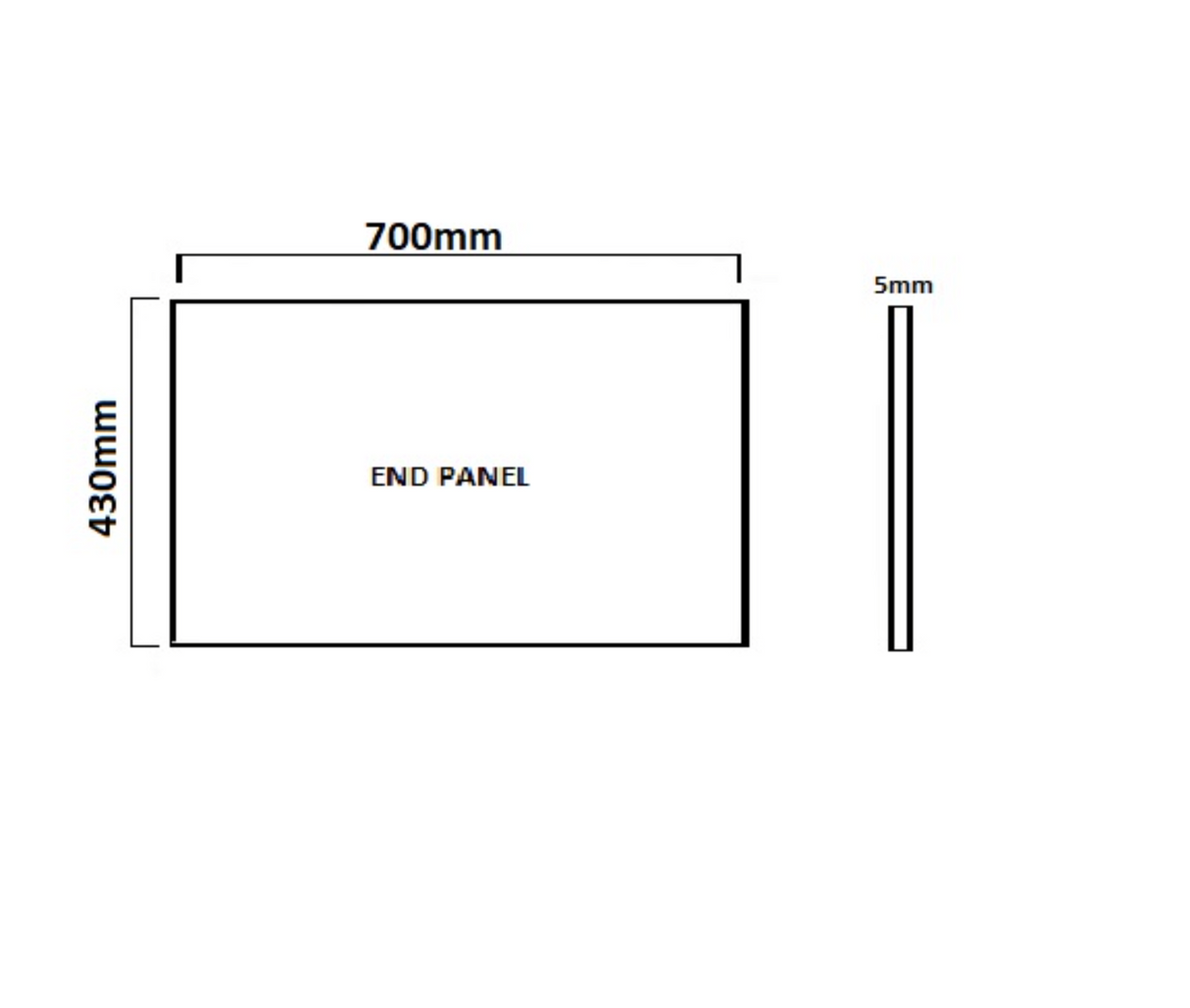 Carron Carronite End Bath Panel 700x430mm - White Gloss (02259)