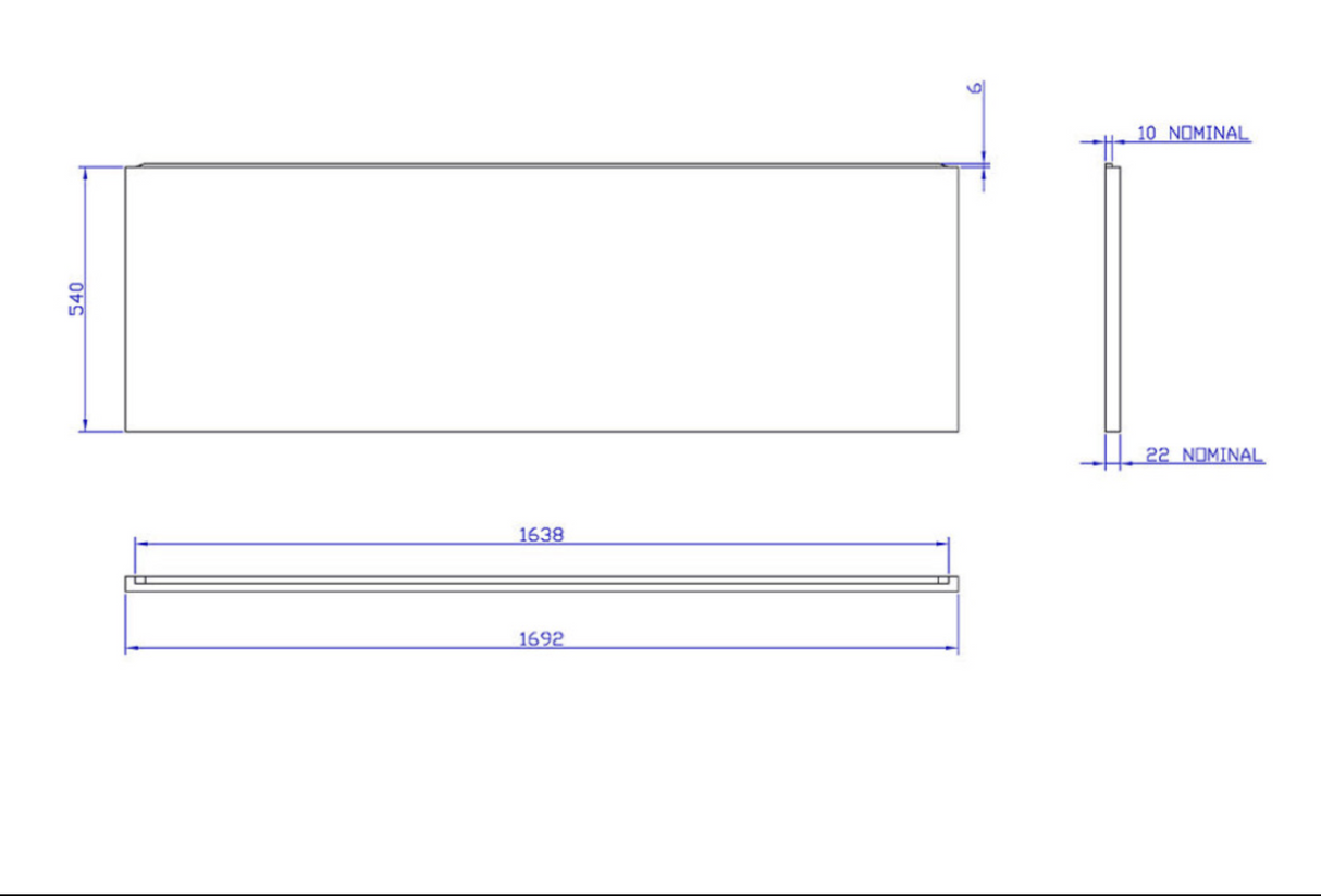 Carron Front Bath Panel 1700x540mm-White Gloss (02318)