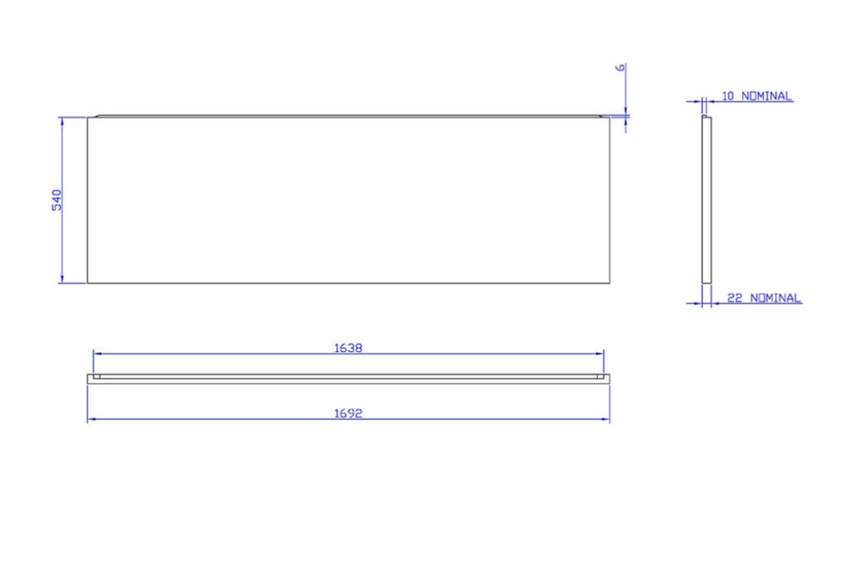 Carron Front Bath Panel 1700x540mm-White Gloss (02318)